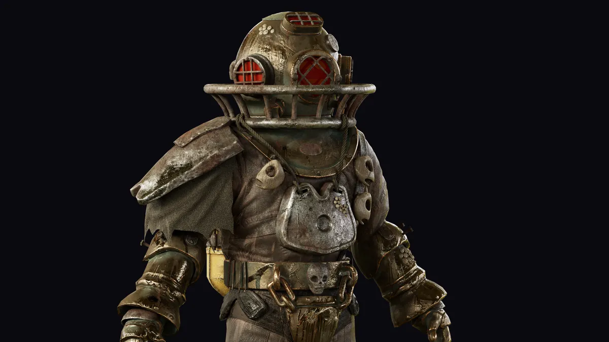 The Diver in a wide render